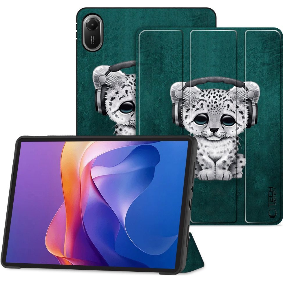 Etui z klapką Tech-Protect SmartCase do Xiaomi Redmi Pad 2, ciemnozielone.